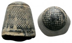 A Nice Byzantine Thimble, 7th - 11th Century AD
Condition: Very Fine

Weight: 6.0 gr
Diameter:21 mm

Provenance: Property of a Dutch gentleman