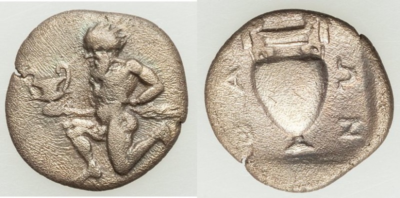 THRACIAN ISLANDS. Thasos. Ca. 404-340 BC. AR trihemiobol (11mm, 0.75, 7h). VF. S...