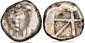 SARONIC ISLANDS. Aegina. Ca. 480-457 BC. AR stater (21mm, 12.28 gm). NGC XF 4/5 - 3/5. Sea turtle, viewed from above, head turned sideways, with trefo...