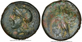 CRETE. Itanus. Ca. 330-270 BC. AE (18mm, 4.14 gm, 2h). NGC Choice XF 4/5 - 2/5, edge chips, light smoothing. Head of Athena left, wearing crested Atti...