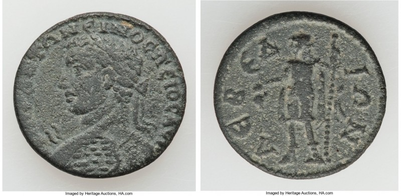 IONIA. Lebedus. Elagabalus (AD 218-222). AE (22mm, 4.98 gm, 5h). VF. M AYΡ ΑΝΤΩΝ...