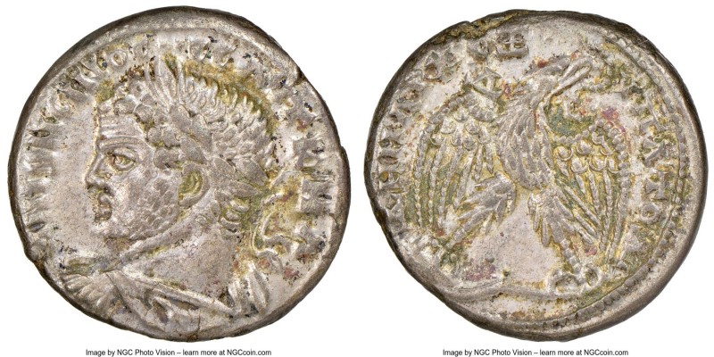 SYRIA. Antioch. Caracalla (AD 198-217). BI tetradrachm (26mm, 10h). NGC Choice X...
