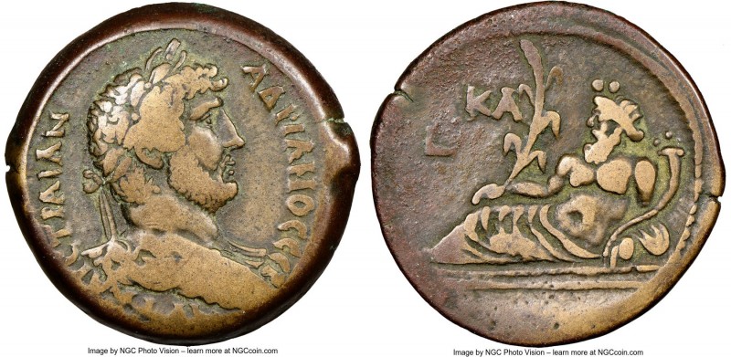 EGYPT. Alexandria. Hadrian (AD 117-138). AE drachm (33mm, 11h). NGC Choice Fine....