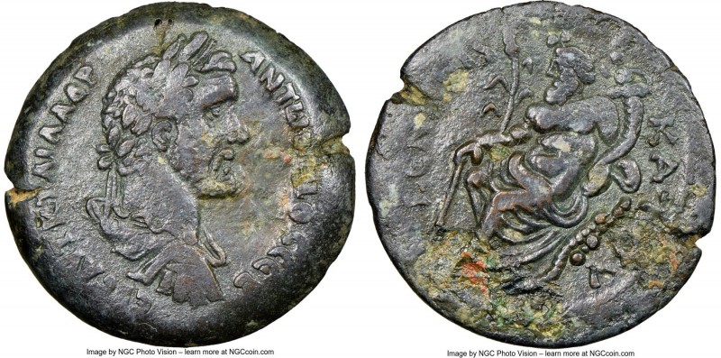 EGYPT. Alexandria. Antoninus Pius (AD 138-161). AE drachm (34mm, 1h). NGC Choice...