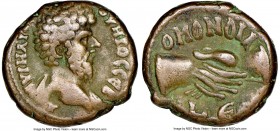 EGYPT. Alexandria. Lucius Verus (AD 161-169). BI tetradrachm (22mm, 12.14 gm, 12h). NGC VF 4/5 - 4/5. Dated Regnal Year 5 (AD 164/5). Λ AVPHΛIOC OVHPO...