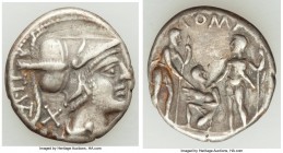 Ti. Veturius (ca. 137 BC). AR denarius (17mm, 3.88 gm, 1h). VF. Rome. TI•VET (VET ligate), helmeted, draped bust of Mars right; X (mark of value) behi...
