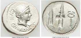 C. Norbanus (ca. 83 BC). AR denarius (19mm, 3.96 gm, 6h). VF. Rome. Head of Venus right, wearing stephane, pendant earring and pearl necklace; CVIII b...