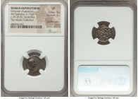 Octavian, as Sole Imperator (30-27 BC). AR quinarius (14mm, 1.73 gm, 4h). NGC VF 4/5 - 3/5, bankers marks, scratches. Uncertain Italian mint or Ephesu...