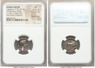 Augustus (27 BC-AD 14). AR denarius (19mm, 3.85 gm, 1h). NGC XF 4/5 - 4/5, bankers marks. Rome, ca. 13 BC. C. Marius C.f. Tromentina tribu, moneyer. A...