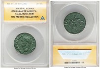 Marcus Agrippa, lieutenant of Augustus (died 12 BC). AE as (26mm, 6h). ANACS VF 30. Posthumous issue of Rome, AD 37-41. M•AGRIPPA•L-•F•COS•III•, head ...