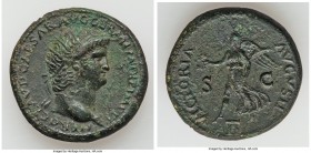 Nero (AD 54-68). AE dupondius (28 mm, 15.64 gm, 6h). Choice VF. Rome, AD 64. NERO CLAVD CAESAR AVG GER P M TR P IMP P P, radiate head of Nero right / ...