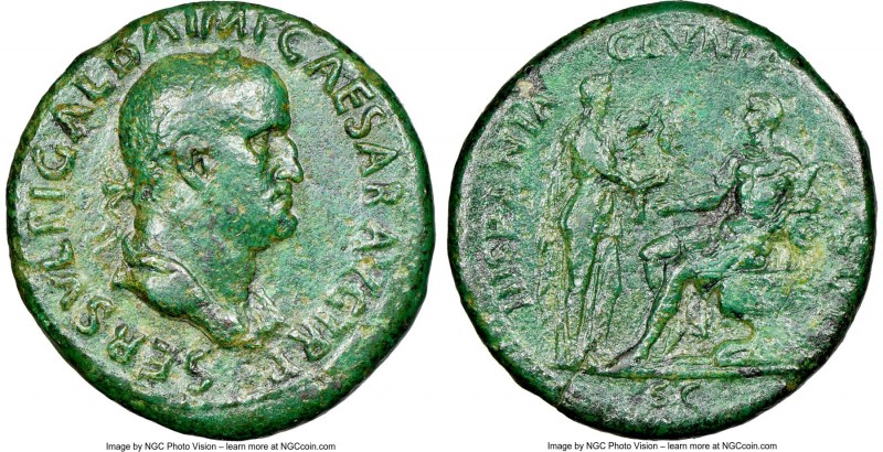 Galba (July AD 68-January AD 69). AE sestertius (34mm, 25.71 gm, 6h). NGC VF 4/5...