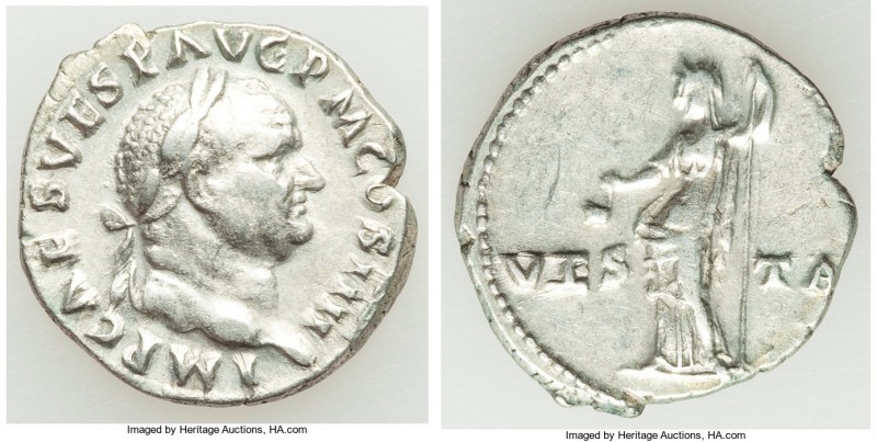 Vespasian (AD 69-79). AR denarius (19mm. 3.52 gm, 6h). VF. Rome, AD 72-73. IMP C...