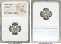 Vespasian (AD 69-79). AR denarius (19mm, 5h). NGC VF, graffito. Rome, AD 76. IMP CAESAR-VESPASIANVS AVG, laureate head of Vespasian right / COS-VII, e...