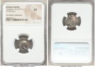 Vespasian (AD 69-79). AR denarius (18mm, 5h). NGC VF. Rome, AD 76. IMP CAESAR-VESPASIANVS AVG, laureate head of Vespasian right / IOVIS-CVSTOS, Jupite...