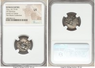 Titus, as Caesar (AD 79-81). AR denarius (18mm, 7h). NGC VF. Rome, AD 72-73. T CAES IMP VESP-PON TR POT, laureate head of Titus right / NEP-RED, Neptu...