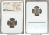 Titus, as Caesar (AD 79-81). AR denarius (19mm, 6h). NGC Choice Fine. Rome, AD 77-78. T CAESAR-VESPASIANVS, laureate head of Titus right / CE-RES-AVGV...
