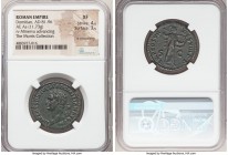 Domitian, as Augustus (AD 81-96). AE as (27mm, 11.73 gm, 6h). NGC XF 4/5 - 3/5, light smoothing. Rome, AD 82. IMP CAES DIVI VESP F DOMITIAN AVG P M, l...
