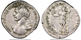 Trajan (AD 98-117). AR denarius (18mm, 3.11 gm, 6h). NGC Choice VF 4/5 - 3/5, Fine Style, scratches. Rome, AD 103-111. IMP TRAIANO AVG GER DAC P M TR ...