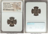 Matidia (AD 112-119). AR denarius (20mm, 3.31 gm, 7h). NGC Choice Fine 4/5 - 4/5. Rome, AD 112. MATIDIA AVG DIVA F MARCIANAE F, draped bust of Matidia...