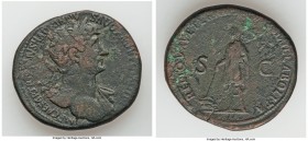 Hadrian (AD 117-138). AE sestertius (34mm, 24.49 gm, 6h). Good Fine. Rome, AD 172-173. IMP CAESAR TRAIANVS HADRIANV-S AVG P M TR P COS III, laureate b...