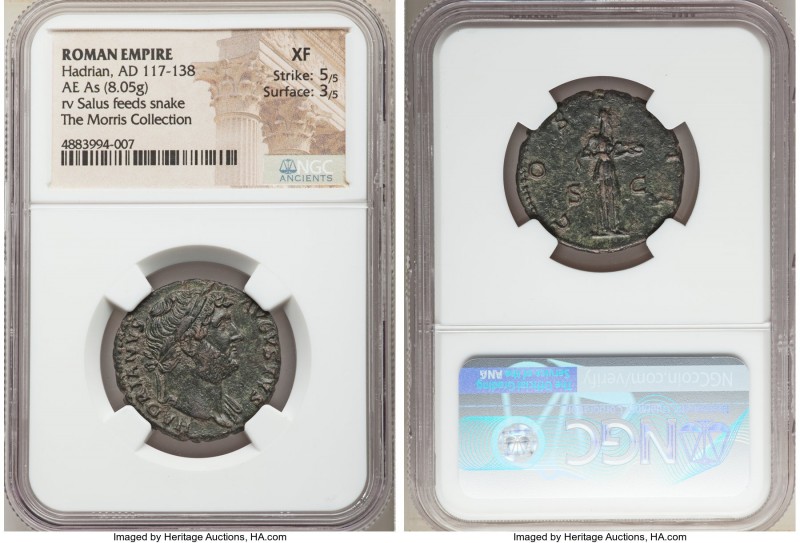 Hadrian (AD 117-138). AE as (26mm, 8.05 gm, 6h). NGC XF 5/5 - 3/5. Rome, AD 125-...