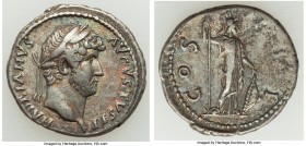 Hadrian (AD 117-138). AR denarius (19mm, 3.58 gm, 6h). About XF. Rome, AD 134-138. HADRIANVS AVGVSTVS P P, laureate head of Hadrian right / COS-III, M...