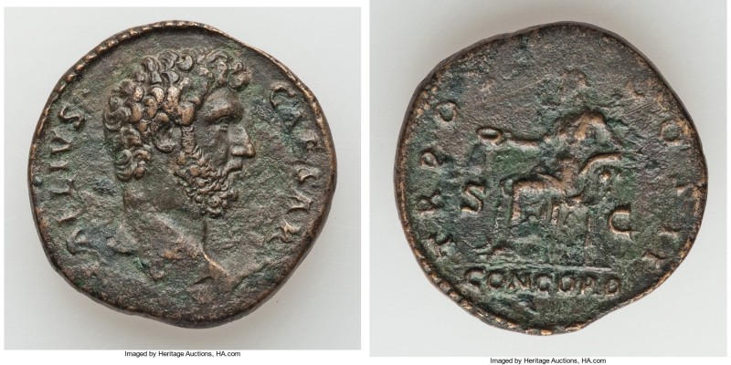 Aelius Caesar (AD 136-138). AE as (25mm, 13.13 gm, 5h). VF. Rome, AD 137. L AELI...