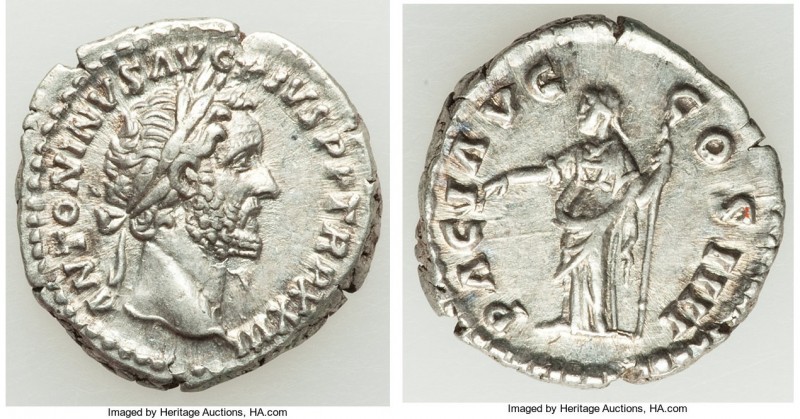 Antoninus Pius (AD 138-161). AR denarius (17mm, 3.53 gm, 6h). XF. Rome, AD 160. ...