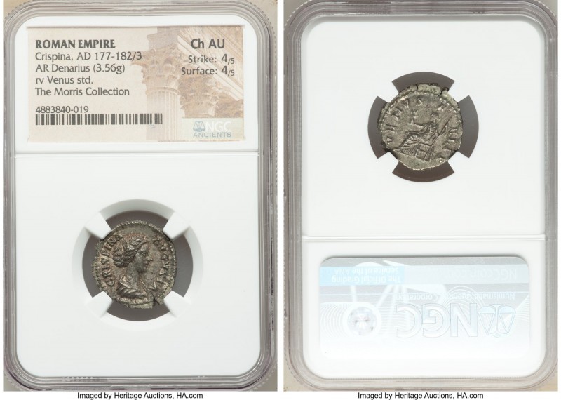 Crispina (AD 177-182/3). AR denarius (18mm, 3.56 gm, 7h). NGC Choice AU 4/5 - 4/...