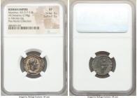 Macrinus (AD 217-218). AR denarius (19mm, 2.98 gm, 1h). NGC XF 4/5 - 3/5. Rome. IMP C M OPEL SEV MACRINVS AVG, laureate, cuirassed bust of Macrinus ri...