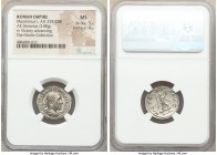 Maximinus I (AD 235-238). AR denarius (20mm, 3.80 gm, 11h). NGC MS 5/5 - 4/5. Rome, March AD 235-January AD 236. IMP MAXIMINVS PIVS AVG, laureate, dra...
