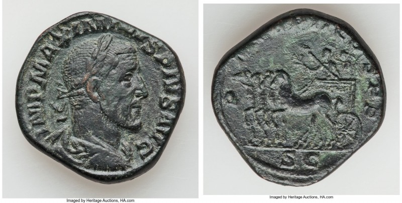 Maximinus I (AD 235-238). AE sestertius (30mm, 19.79 gm, 1h). VF. Rome, AD 236. ...