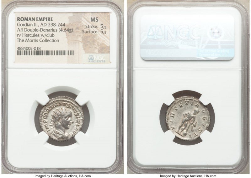 Gordian III (AD 238-244). AR antoninianus (22mm, 4.64 gm, 1h). NGC MS 5/5 - 5/5....