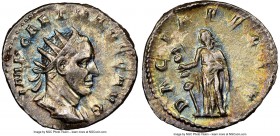 Trajan Decius (AD 249-251). AR antoninianus (23mm, 7h). NGC Choice XF. Milan. IMP CAE TRA DES AVG, radiate head of Trajan Decius right / DACIA FELIX D...