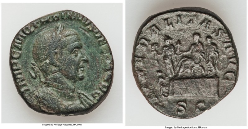 Trajan Decius (AD 249-251). AE sestertius (27mm, 20.15 gm, 2h). VF. Rome. IMP C ...