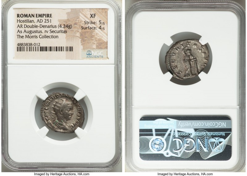 Hostilian, as Augustus (AD 251). AR antoninianus (22mm, 4.24 gm, 6h). NGC XF 5/5...