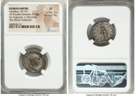 Hostilian, as Augustus (AD 251). AR antoninianus (22mm, 4.24 gm, 6h). NGC XF 5/5 - 4/5. Rome. IMP CAE C VAL HOS MES QVINTVS AVG, radiate, draped and c...