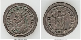 Diocletian (AD 284-305). BI antoninianus (24mm, 4.37 gm, 6h). XF. Rome, AD 293-295. IMP DIOCLETIANVS AVG, radiate bust of Diocletian left, wearing con...