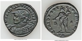 Diocletian (AD 284-305). BI follis or nummus (26 mm, 8.42 gm, 1h). XF. Treveri, AD 298-299. IMP DIOCLETIANVS P A-VG, laureate, helmeted and cuirassed ...
