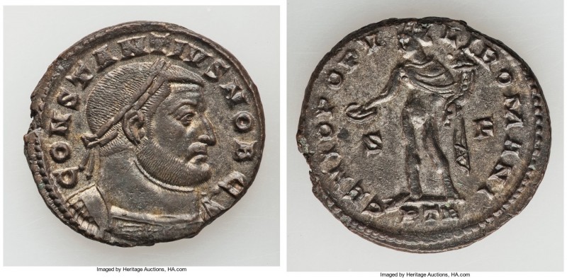 Constantius I, as Caesar (AD 305-306). BI follis or nummus (27mm, 8.85 gm, 6h). ...