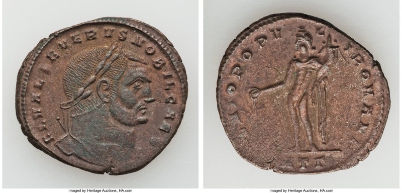 Severus II, as Caesar (AD 305-306). BI follis or nummus (28mm, 6.83 gm, 12h). XF...