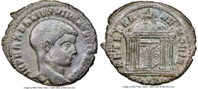 Divus Romulus (died AD 309). BI follis or nummus (26mm, 6.23 gm, 5h). NGC XF 4/5 - 3/5. Ostia, AD 309-310. IMP MAXENTIVS DIVO ROMVLON V FILIO, bare he...