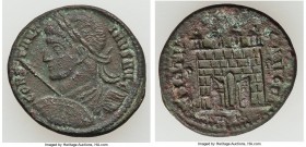 Constantine I the Great (AD 307-337). AE3 or nummus (19mm, 3.28 gm, 12h). VF. Rome, 4th officina, AD 318-319. CONS-TANT-INVS AVG, laureate, cuirassed ...