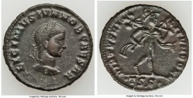 Licinius II, as Caesar (AD 317-324). AE3 or nummus (21mm, 3.39 gm, 6h). XF. Thessalonica, 5th officina, AD 317-318. LICINIVS IVN NOB CAESAR, laureate ...