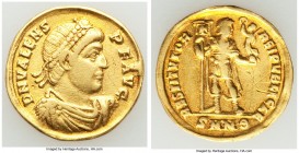 Valens, Eastern Roman Empire (AD 364-378). AV solidus (21mm, 4.01 gm, 5h). VF, clipped, edge marks, scratch, graffito, punch mark. Nicomedia, 9th offi...