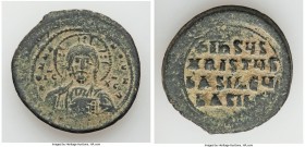 Anonymous. Class A2. Time of Basil II-Constantine VIII (AD 976-1035). AE follis (32mm, 16.33 gm, 7h). VF. Constantinople. +EMMA-NOVHΛ, bust of Christ ...