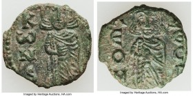 ANCIENT LOTS. Byzantine. Ca. AD 717-741. Lot of two (2) AE folles. About VF. Includes: Constantine V Copronymus (AD 741-775). AE follis. Syracuse. Sea...