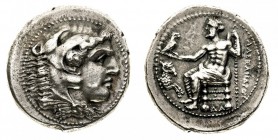 macedonia 
Alessandro III (336-323 a.C.) - Tetradramma databile al periodo 330-320 a.C. - Zecca: Damasco - Diritto: testa di Eracle a destra ricopert...