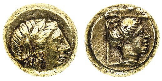 lesbo 
Mytilene - Hekte o 1/6 Statere databile al periodo 350-345 a.C. - Diritt...